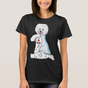 Ik hou van mam Tattoo Bichon Frise mama Dog Women T-shirt