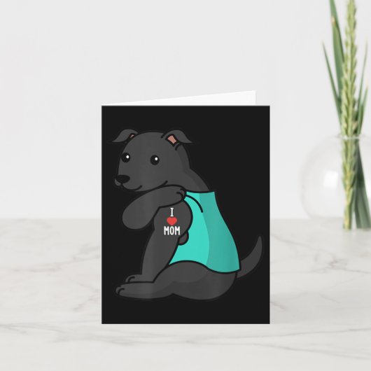 Ik hou van mam Tattoo Black Dog Kaart (Voorkant)
