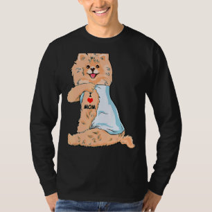 Ik hou van mam Tattoo Duitse Spitz mam Dog moeder' T-shirt