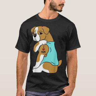 Ik hou van mam Tattoo English Bulldog Funny Moeder T-shirt