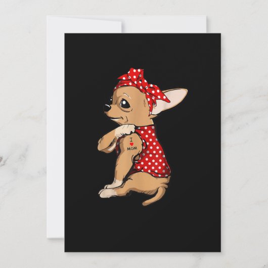 Ik hou van mam Tattoo Funny Chihuahua Dog die een  Aankondiging (Voorkant)