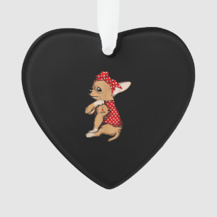 Ik hou van mam Tattoo Funny Chihuahua Dog die een  Ornament