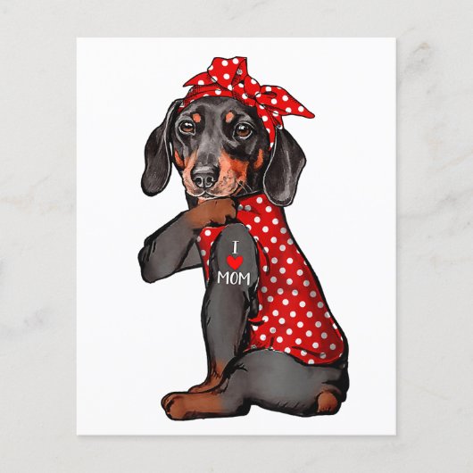 Ik hou van mam Tattoo Funny Dachshund Dog die een  Flyer (Voorkant)