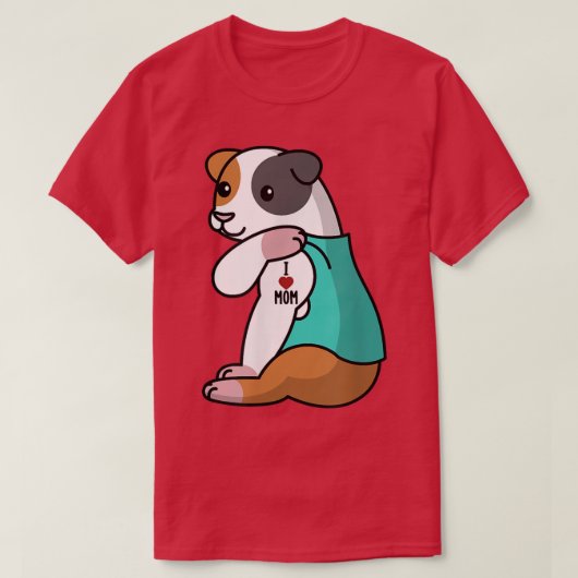 Ik hou van mam Tattoo Guinee Varkenspest T-Shirt (Design voorkant)
