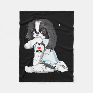 Ik hou van mam Tattoo japans kin mam Hondenliefheb Fleece Deken