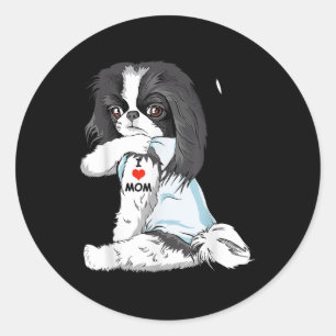 Ik hou van mam Tattoo japans kin mam Hondenliefheb Ronde Sticker