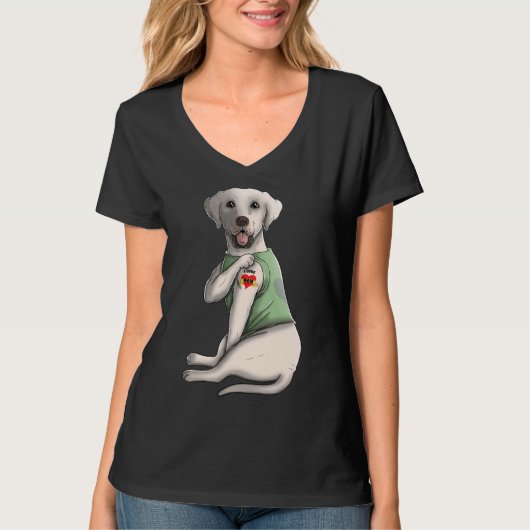 Ik hou van Mam Tattoo Labrador Moederdag T-shirt (Voorkant)