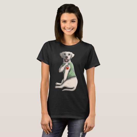 Ik hou van Mam Tattoo Labrador Moederdag T-shirt (Voorkant volledig)