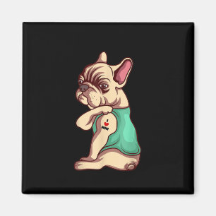 Ik hou van mam Tattoo Lover Funny French Bulldog G Magneet