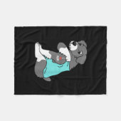 ik hou van mam tattoo schnauzer grappenmakershond fleece deken (Voorkant (Horizontaal))
