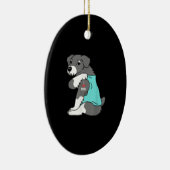 ik hou van mam tattoo schnauzer grappenmakershond keramisch ornament (Rechts)