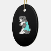 ik hou van mam tattoo schnauzer grappenmakershond keramisch ornament (Links)