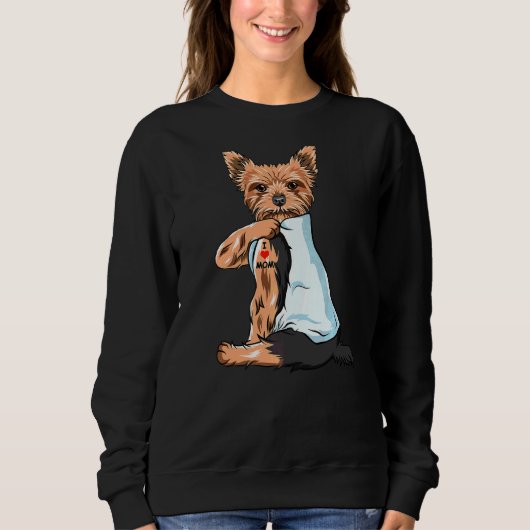 Ik hou van mam Tattoo Yorkshire Terrier Moeder Hon Trui (Voorkant)
