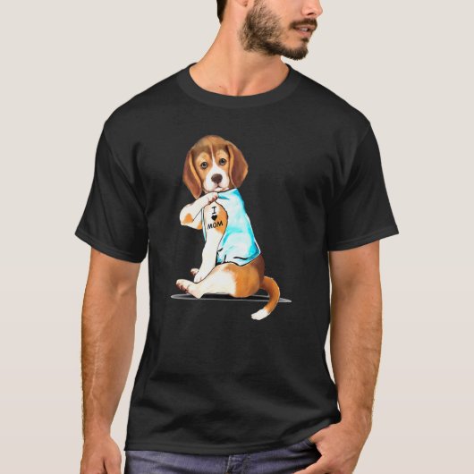 Ik hou van mama Beagle Harrier getatoeëerd T-shirt (Voorkant)
