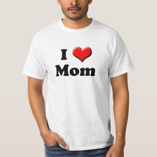 Ik hou van mama, Big Red Heart Momma's Boy T-Shirt (Voorkant)