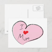 Ik hou van mama briefkaart (Voorkant / Achterkant)