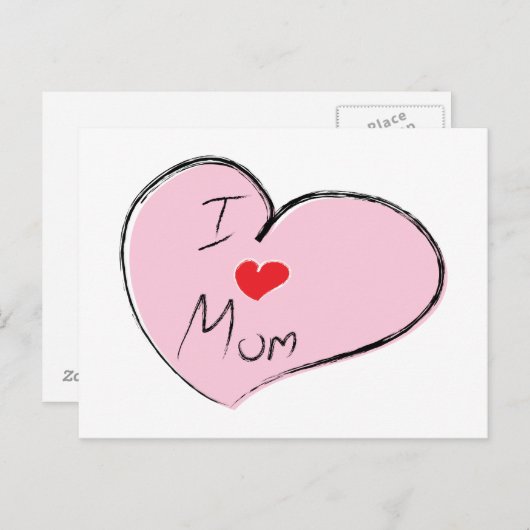 Ik hou van mama briefkaart (Voorkant / Achterkant)