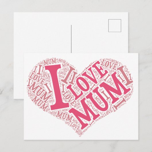 Ik hou van mama briefkaart (Voorkant / Achterkant)