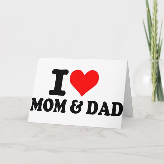 Ik hou van mama en papa feestdagen kaart (Voorkant)