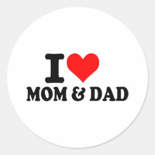Ik hou van mama en papa ronde sticker