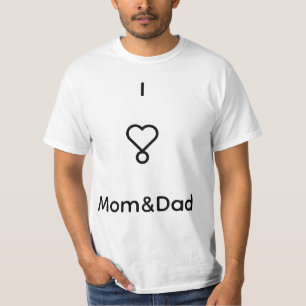 Ik hou van mama en papa T-shirt Cute familie-lie