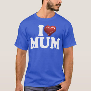 Ik hou van mama glanzend rood hart gelukkige verja t-shirt