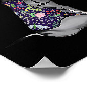 Ik hou van mama grappige Pitbull Dog Tattoo Flower Poster (Hoek)