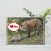 Ik hou van mama, hart en tekst feestdagenkaart (Staand voorkant)