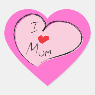 Ik hou van mama hart sticker