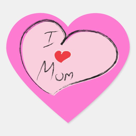 Ik hou van mama hart sticker (Voorkant)