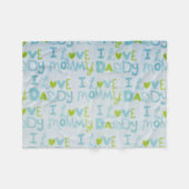 Ik hou van mama, ik hou van papa fleece deken (Voorkant (Horizontaal))