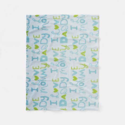 Ik hou van mama, ik hou van papa fleece deken (Voorkant)