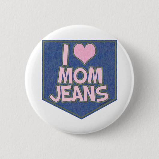 Ik hou van mama Jeans Fun Mode Pocket Logo Ronde Button 5,7 Cm (Voorkant)