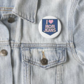 Ik hou van mama Jeans Fun Mode Pocket Logo Ronde Button 5,7 Cm (In situ)