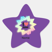 Ik hou van mama kleurrijke neon ster