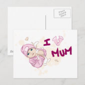 Ik hou van mama - Meisje Briefkaart (Voorkant / Achterkant)