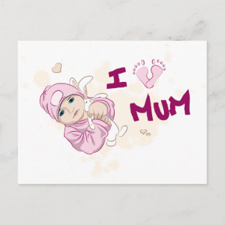 Ik hou van mama - Meisje Briefkaart