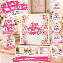 Ik hou van mama meisje roze bloemige babyshowerkaa