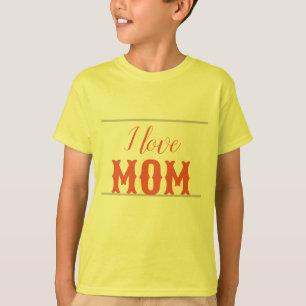 Ik hou van mama oranje geel kinder jongen t-shirt