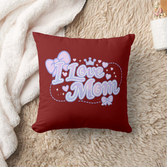Ik hou van mama – Pastel Kawaii-ontwerp Kussen (Deken)