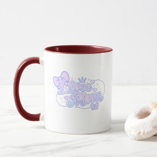 Ik hou van mama – Pastel Kawaii-ontwerp Mok