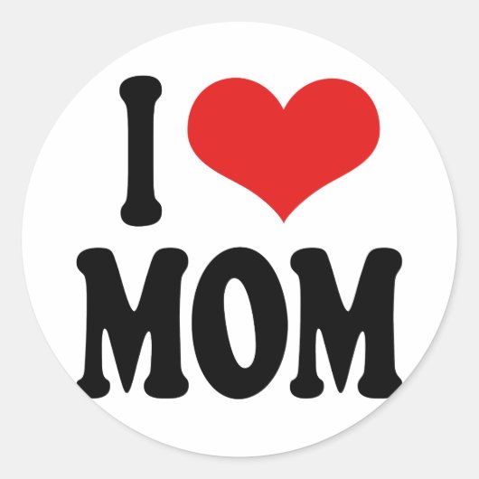 Ik hou van mama ronde sticker (Voorkant)