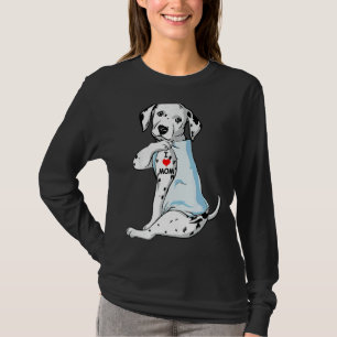Ik hou van mama Tattoo Dalmatische mama hond vrouw T-shirt
