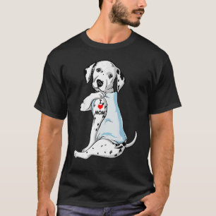 Ik hou van mama Tattoo Dalmatische mama hond vrouw T-shirt