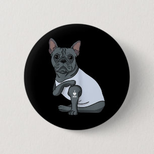 Ik hou van mama Tattoo Grappige Franse Bulldog Moe Ronde Button 5,7 Cm