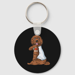 Ik hou van mama Tattoo Labradoodle Mom Hondenliefh Sleutelhanger