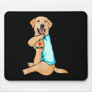 Ik hou van mama Tattoo Labrador Mom Hondenliefhebb Muismat