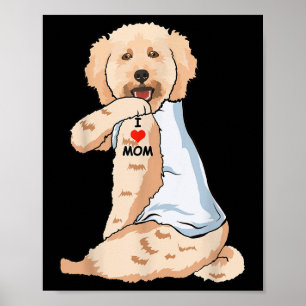 Ik hou van mama Tattoo Poodle Ma Hondenliefhebber  Poster