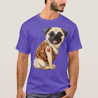 Ik hou van mama Tattoo Pug Hondenliefhebber Vrouwe T-shirt
