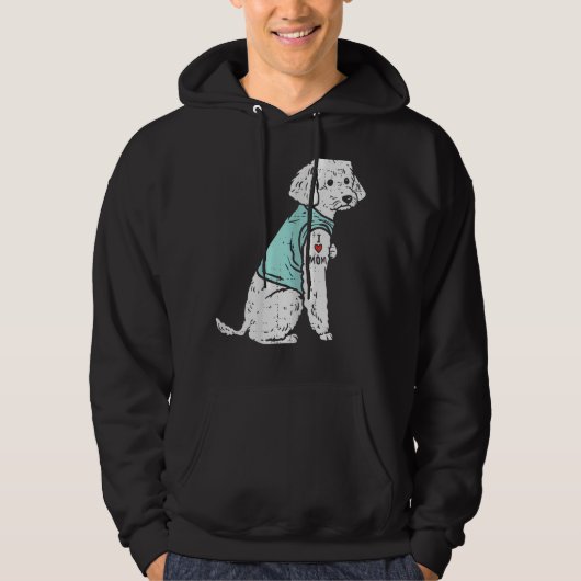 Ik hou van mama Tattoo schattig huisdier hond eige Hoodie (Voorkant)